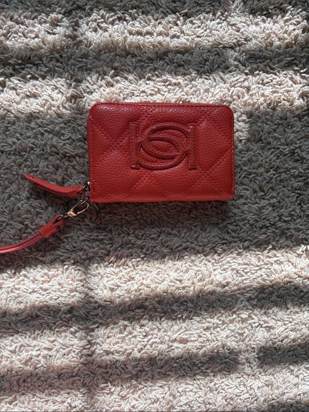 bebe Red Quilted Wristlet Clutch